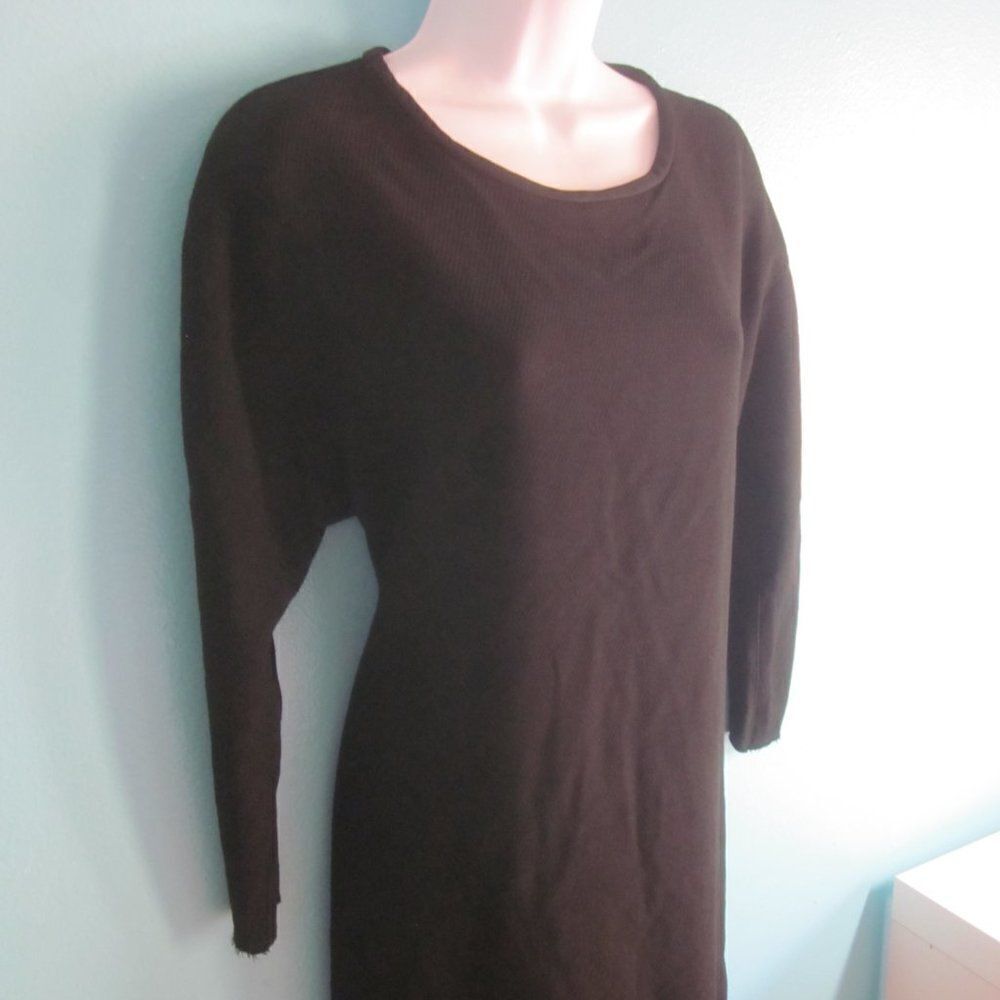 Isabel Marant Womens Size 42 Black Midi Sheath Dress of Mixed Materials Fits M - Picture 5 of 12